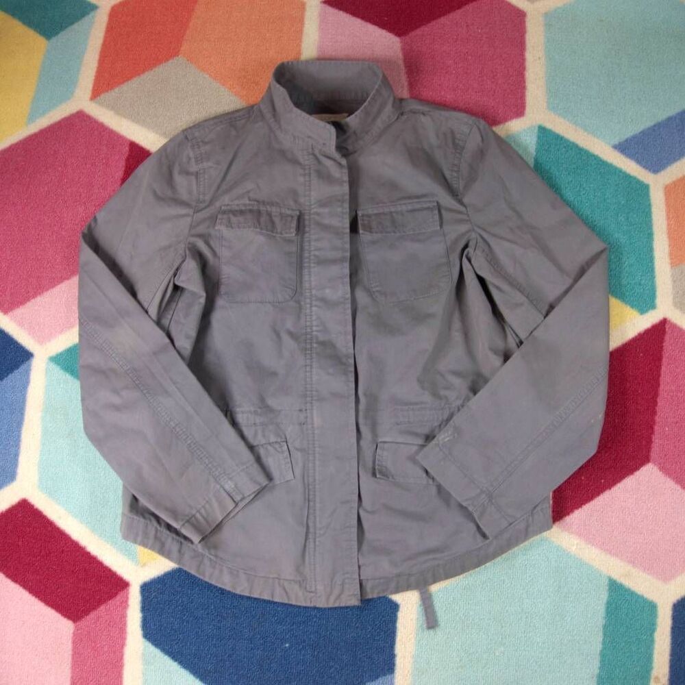LOFT Outlet Womens Sz S‎ P Gray Full Zip Coat Jacket